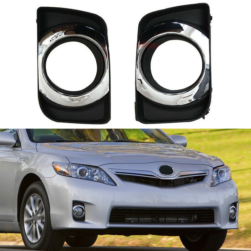 1Pair Front Bumper Fog Lamp Light Bezel Covers for Toyota for Camry Hybrid 2010-2011