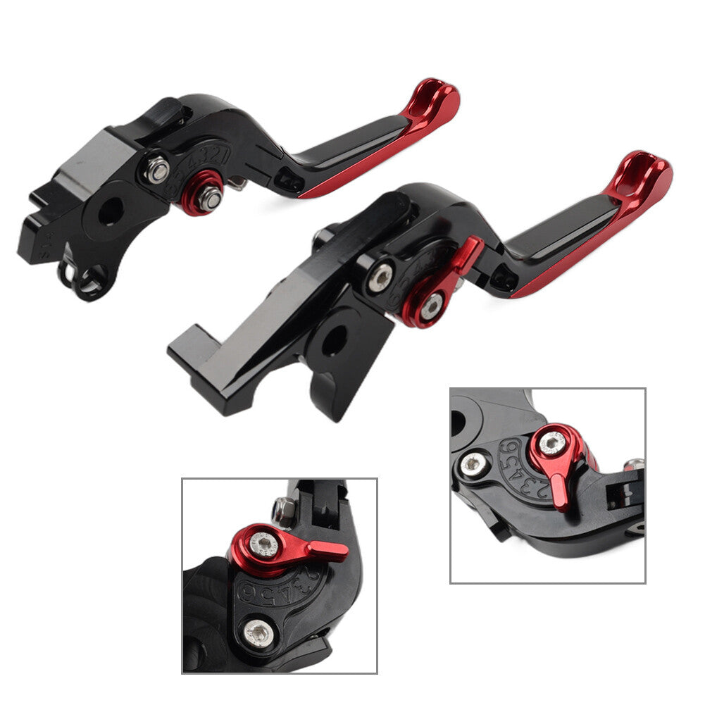 for SUZUKI HAYABUSA GSXR1300 08-2015 Black/Red CNC Foldable Brake Clutch Levers Q
