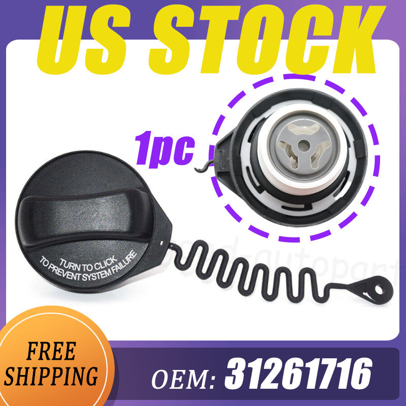 Fuel tank gas cap filler with tether suitable for Volvo S80, V70, XC90, XC60, XC70 31392044