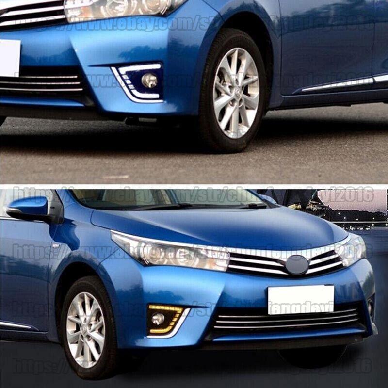for Toyota for Corolla 2014-16 LED DRL Daytime Running Light Driving Fog Lamp Kit 2x