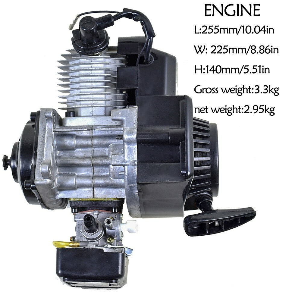 2-stroke 50cc/49cc engine motor + exhaust pull starter all-terrain vehicle, four-pocket bicycle