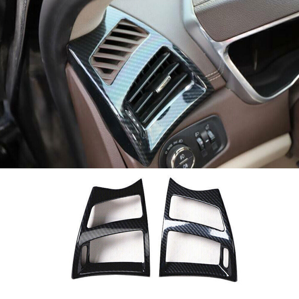 ABS Carbon Fiber Console LR Air Outlet Vent Cover Trim for Cadillac SRX 2010-15