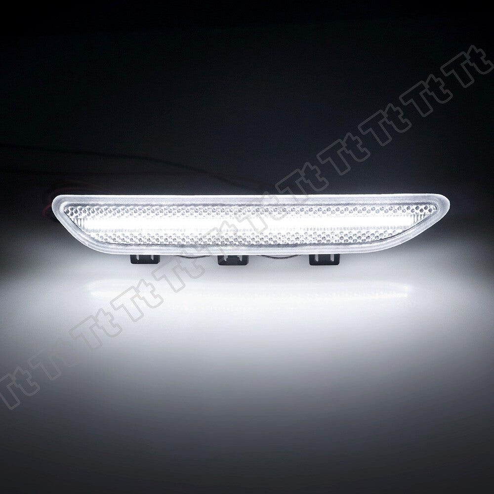 White LED Front Bumper Side Marker Light Reflector for 2004-06 for 3 E46- v