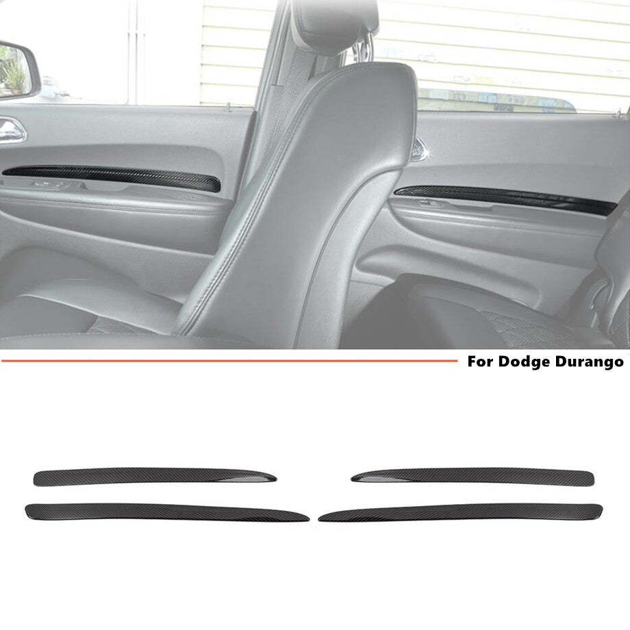 For 2011-2024 for Dodge Durango ABS Carbon Interior Side Door Panel Cover Trim Strip v