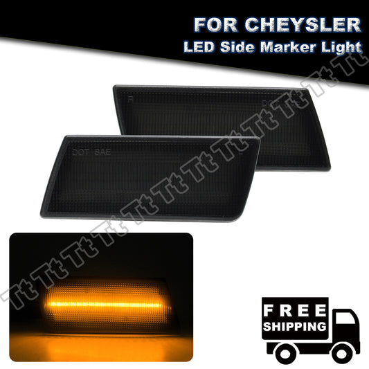 Smoked LED Front Bumper Side Marker Lights Amber For 05-14 for for CHRysler 300 300C 300S- v