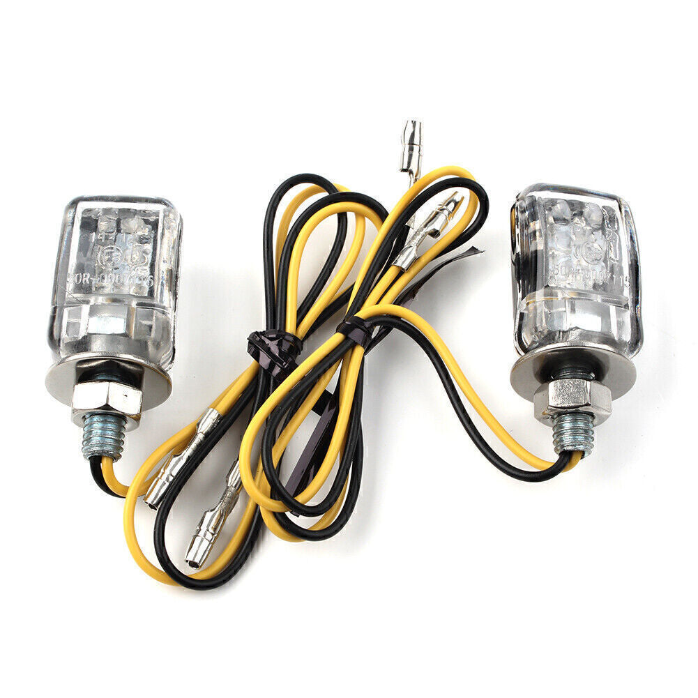 2xChrome Universal LED Motorcycle Turn Signal Indicator Amber Light Warning Lamp Q