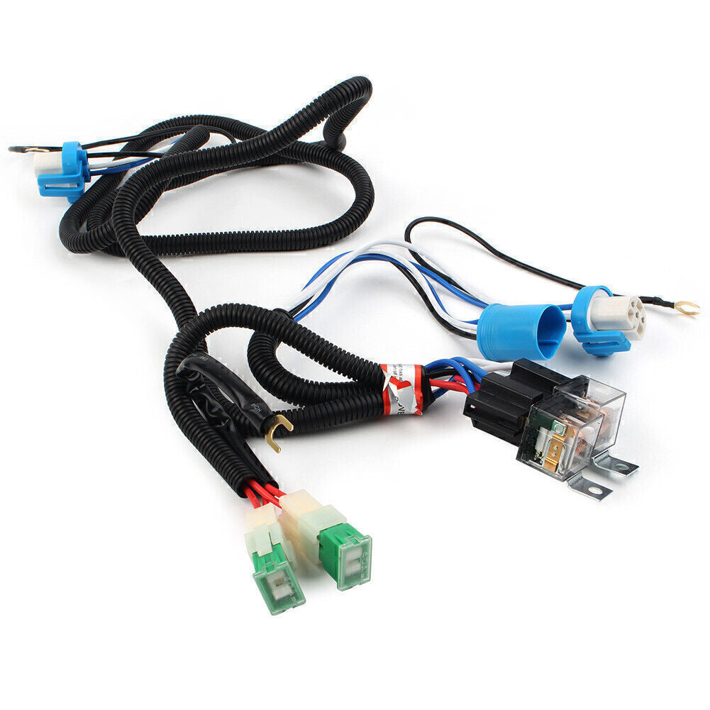 Relay Wire Harness 40A 9007 HB5 Head Light Replace Socket Connector Two Output Q