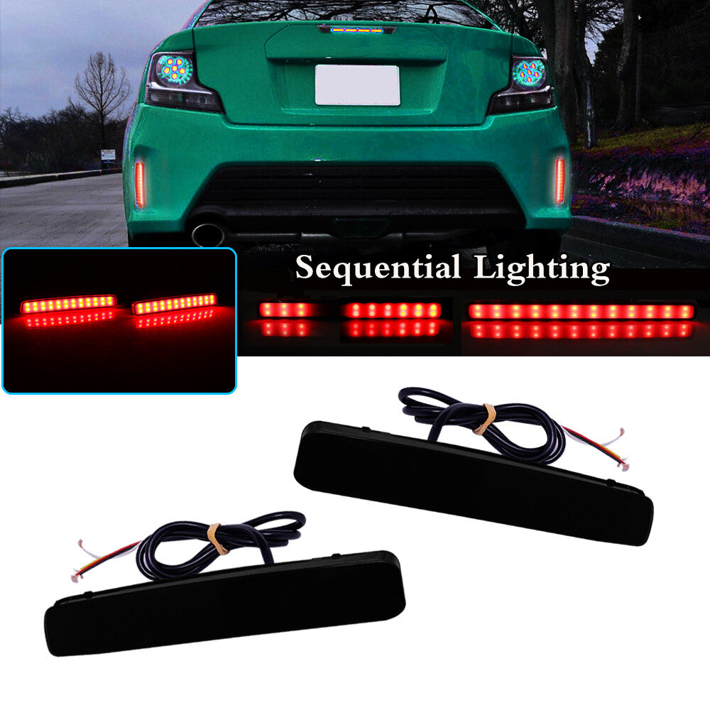 Smoked rear bumper reflector LED taillights suitable for 12-17 Prius V for Scion tC- v