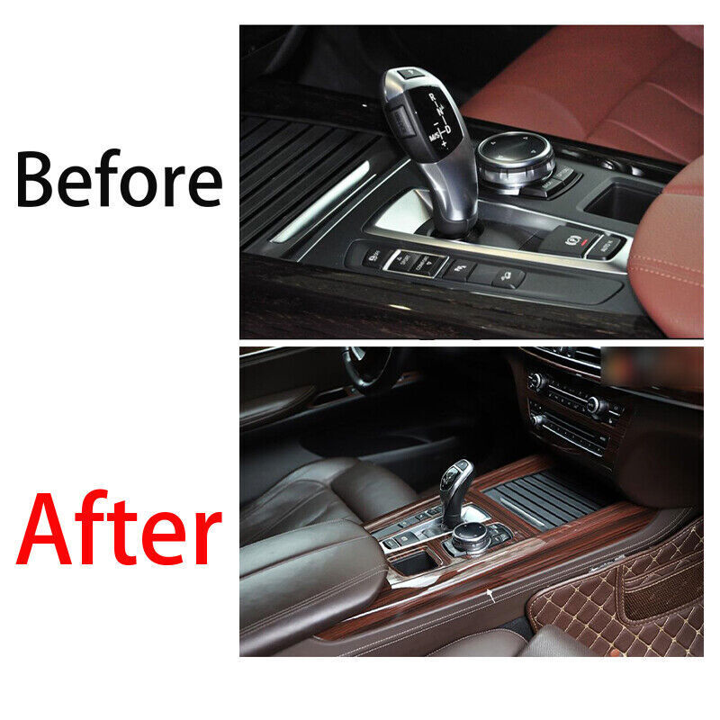 for BMW X5 F15 2014-2018 Red Wood Grain Middle Console Gear Shift Strip Trim 2P
