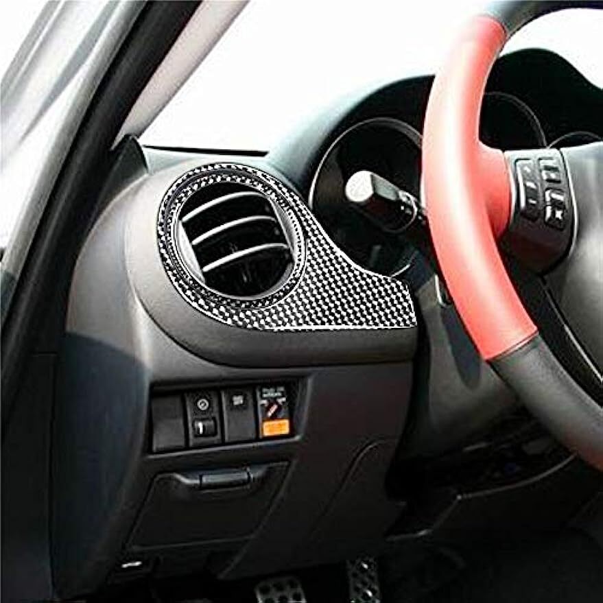 3-Piece Carbon Fiber Air Socket Decorative Protective Cover Stickers for Mazda RX8 (August 2004)
