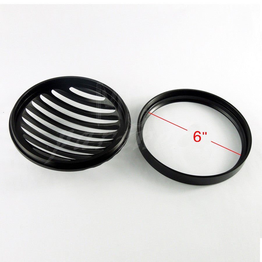 5 3/4 Black CNC Aluminum Headlight Grill Cover for Harley Sportster 883 1200 Q