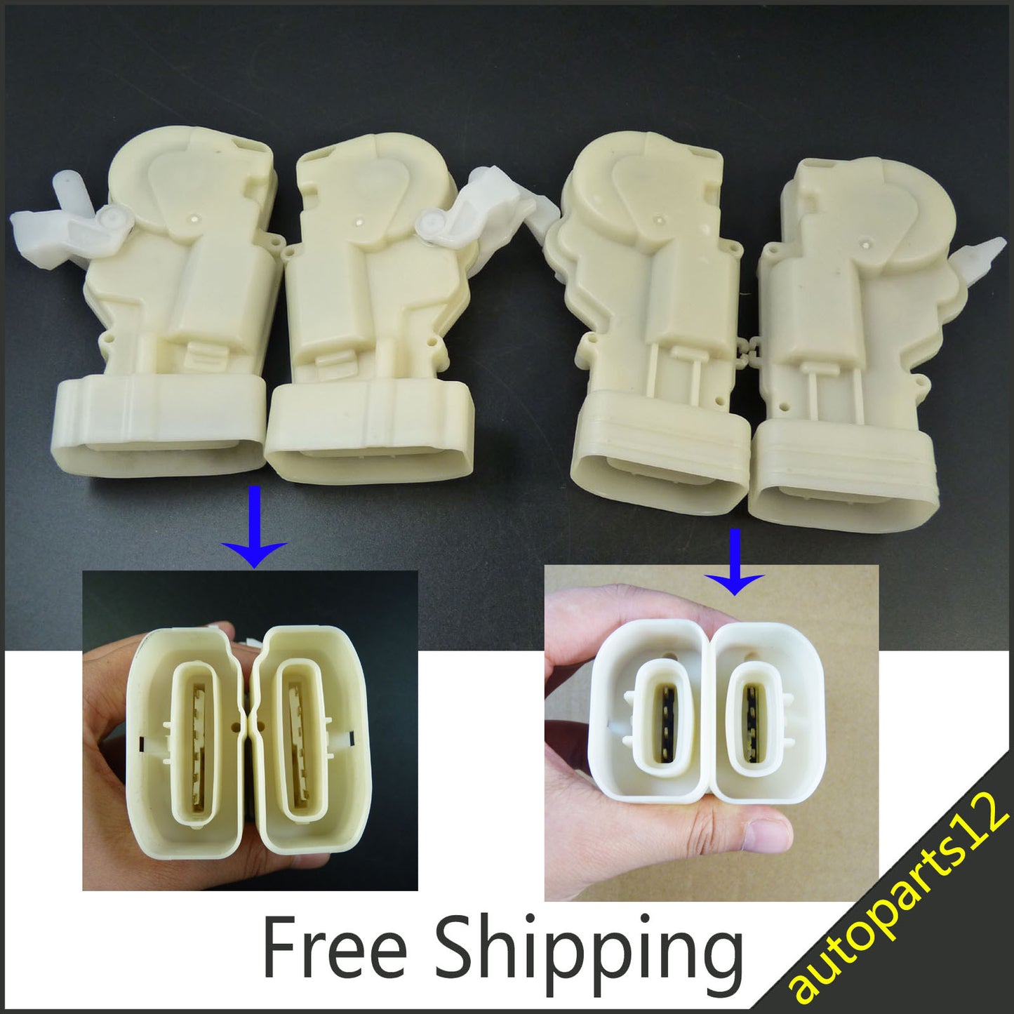 Pack Brand New Front and Rear Right Door Lock Actuator for for Lexus GS430 GS400 GS300- v