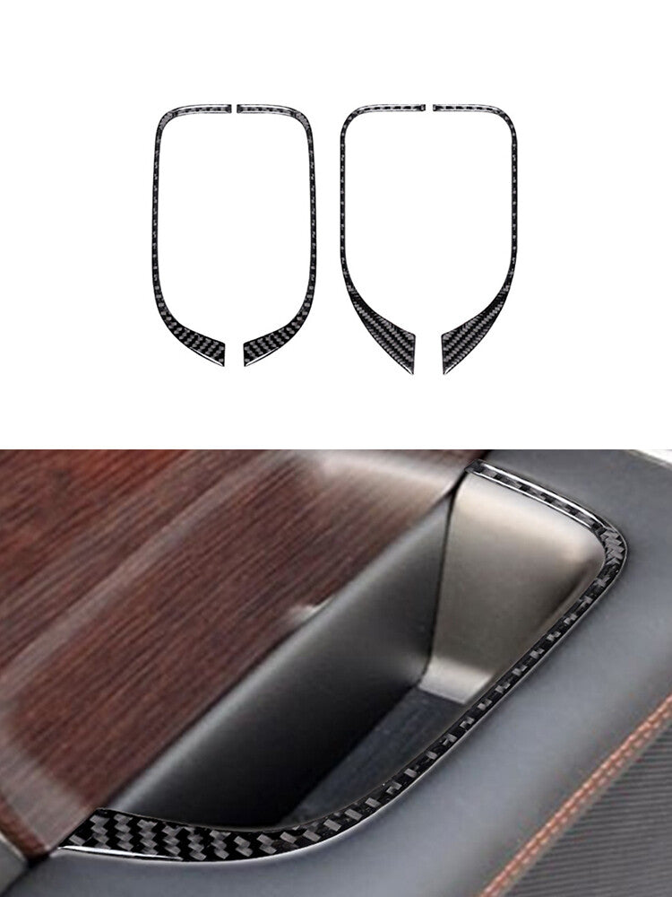 4Pcs Door Handle Frame Panel Trim Cover Carbon Fiber for Jaguar XF 2009-2011