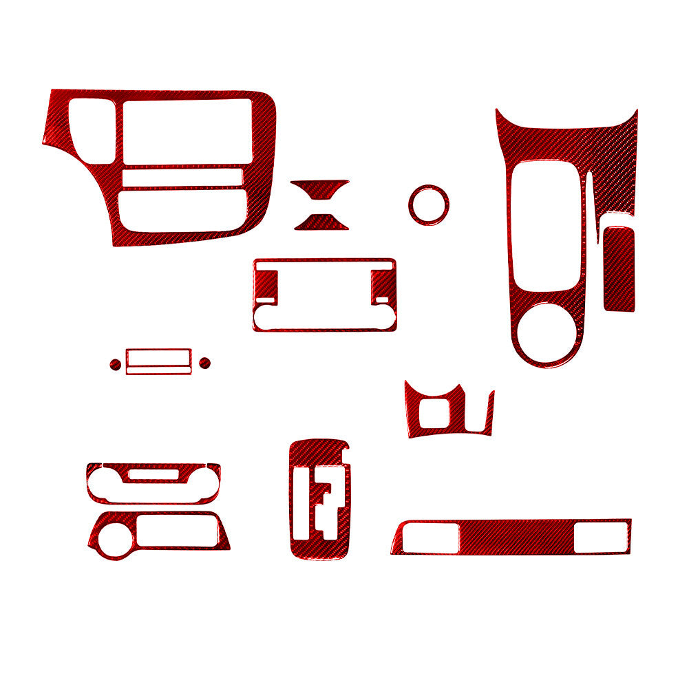 10Pcs Red Carbon Fiber Gear Shift Panel Decorative Cover Trim for Camry v