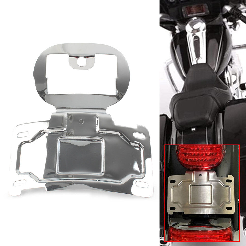 License Plate Relocation Holder Bracket Kit for Harley Touring Chrome Motorcycle Q