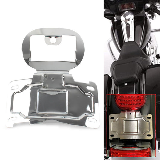 License Plate Relocation Holder Bracket Kit for Harley Touring Chrome Motorcycle Q