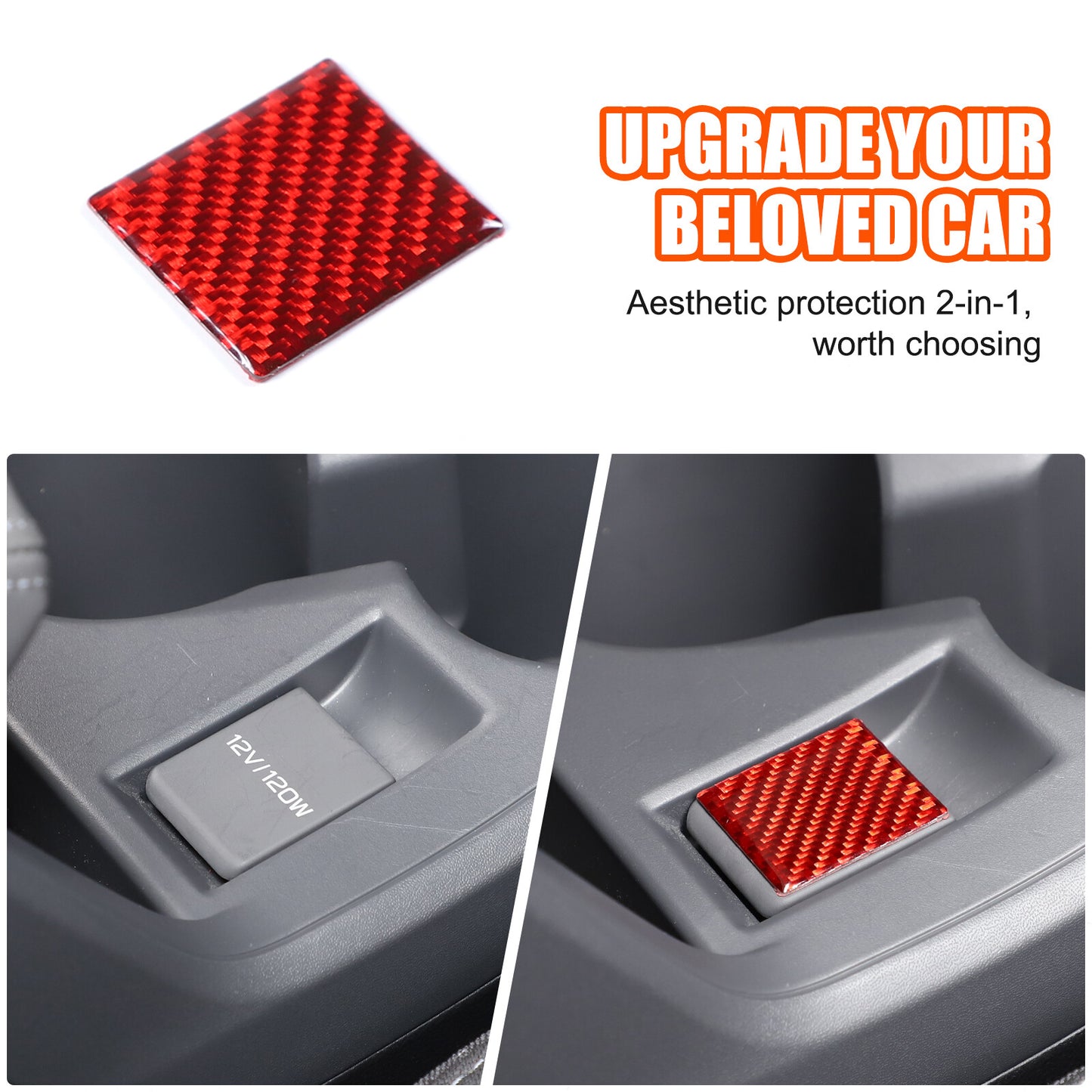 Carbon fiber cigarette lighter switch sticker for Subaru Crosstree 2024-2025 n