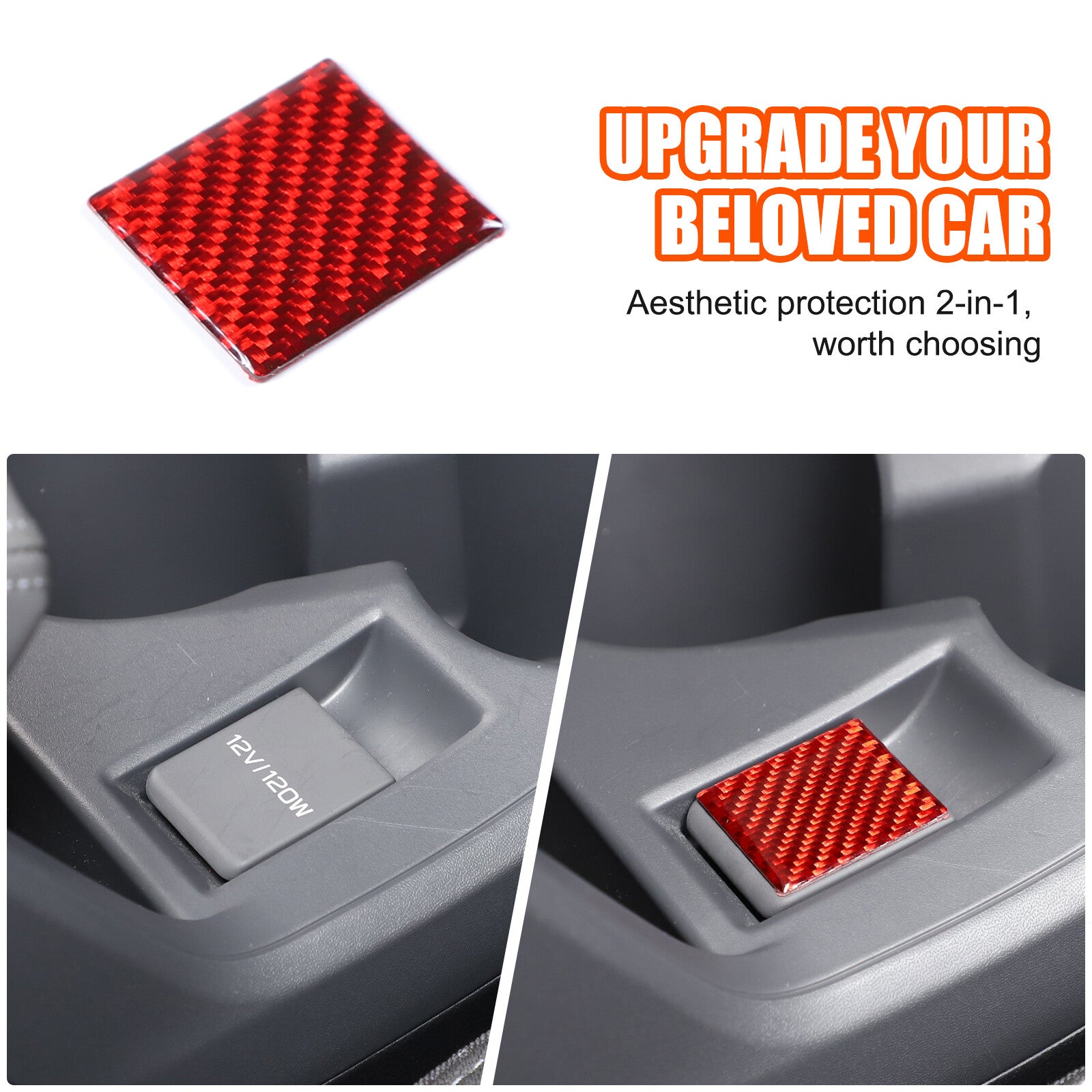 Carbon fiber cigarette lighter switch sticker for Subaru Crosstree 2024-2025 n