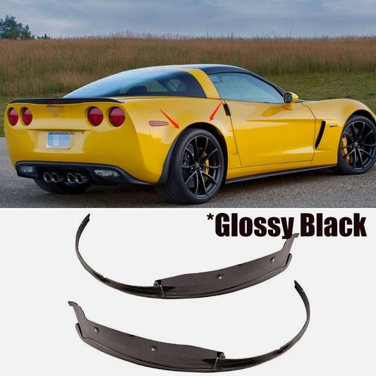 2x Glossy Black Rear Wheel Trim Fender Flares for Corvette C7 2014-2019 GP Style