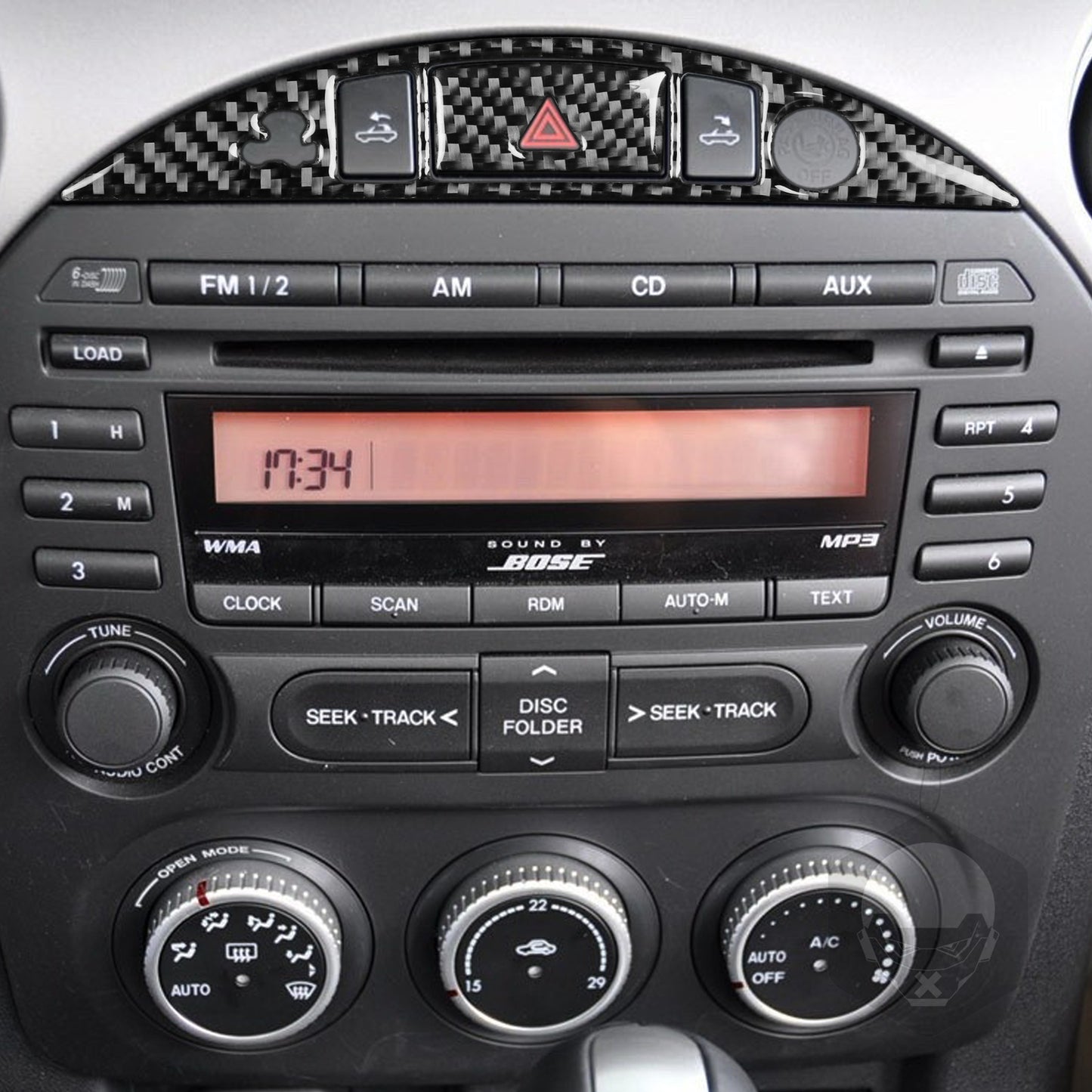 for Mazda MX-5 Miata 2009-2015 Carbon Fiber Emergency Light Button Panel Trim