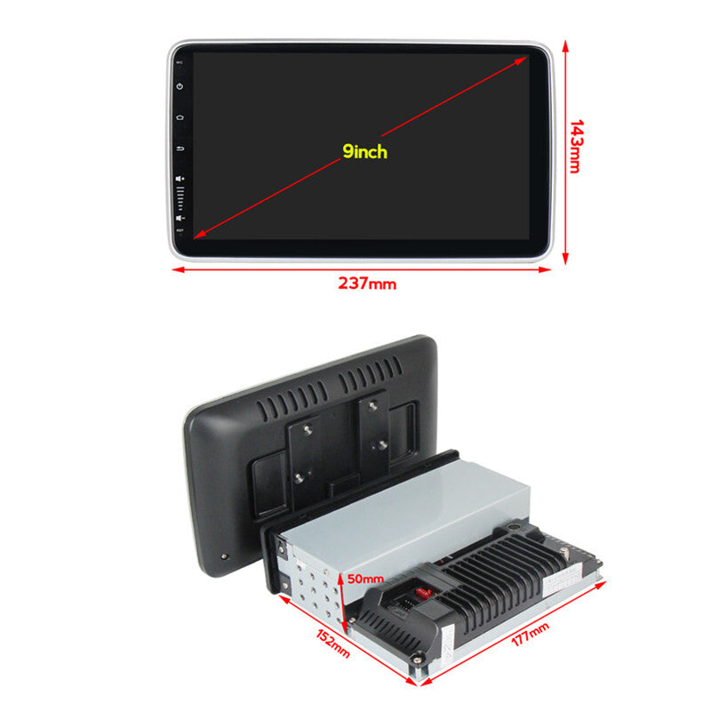 9in Android 9.1 Car Multimedia Rotatable Touch Screen Removable GPS Navi player