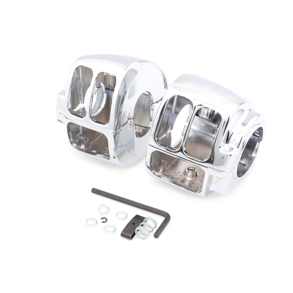 Chrome Switch Housing Cover Kit for Harley Touring Sportster Softail Dyna V-Rod Q