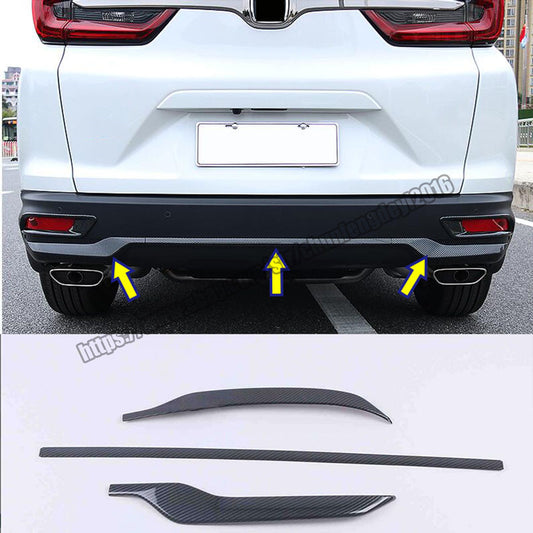 for Honda CRV CR-V 20-2022 Carbon Fiber Rear Bumper Lip Trim Cover Strip Kit 3x