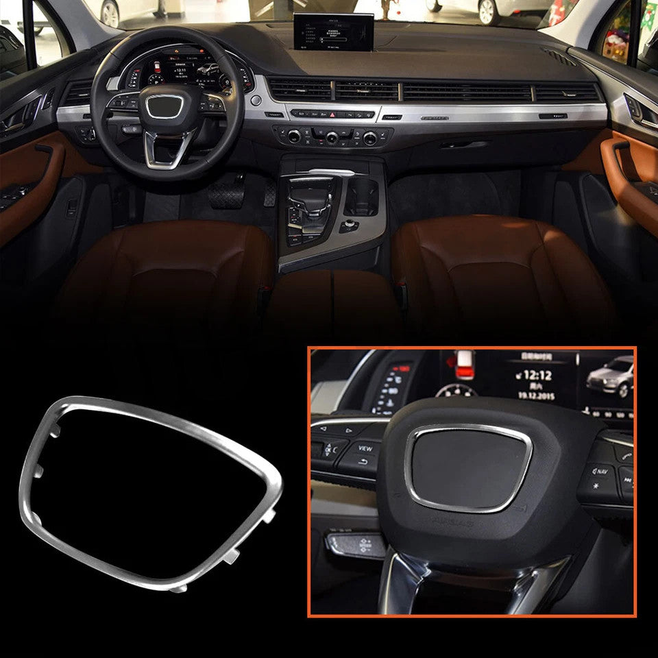1X Silver Steering Wheel Center Brake Cover for Audi 2013-17 A3 for A4 Q7 for A8 Q5
