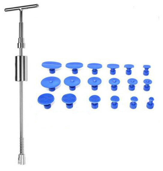 Paintless Dent Removal Slide Hammer T-bar with Glue Puller Tabs Hand Tool Kit v