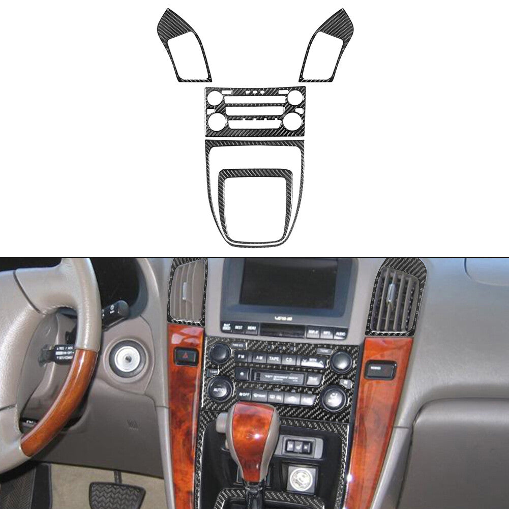 5x Carbon Fiber GPS Panel Decorative Trim Cover for Honda for Civic Coupe 2013-2015 v