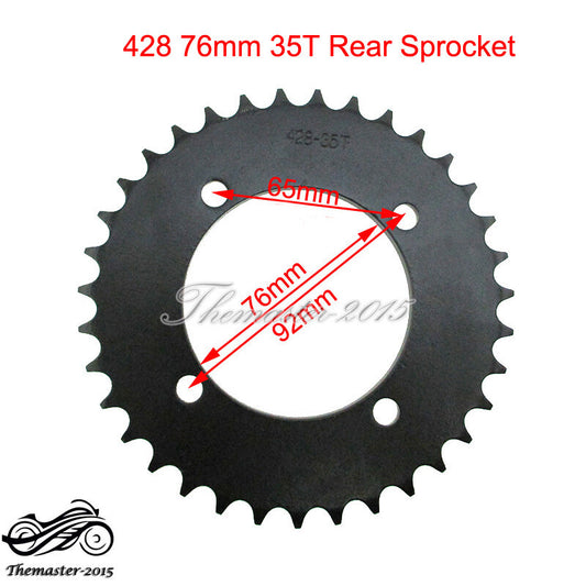 428 76mm 35T Rear Sprocket For Chinese 50cc-160cc 170 190cc CRF50 Pit Dirt Bike Q