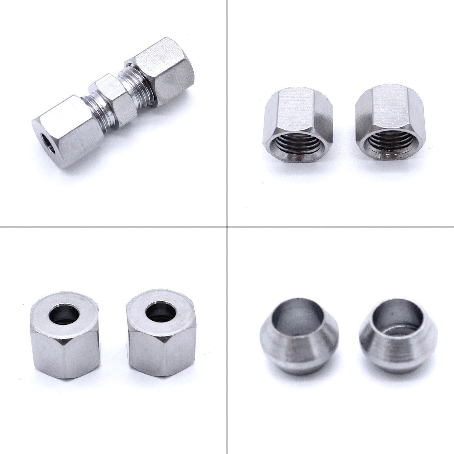 Brake Line Fitting for Brake Pipe 4 without Flanging Connectors 75mm 10pcs
