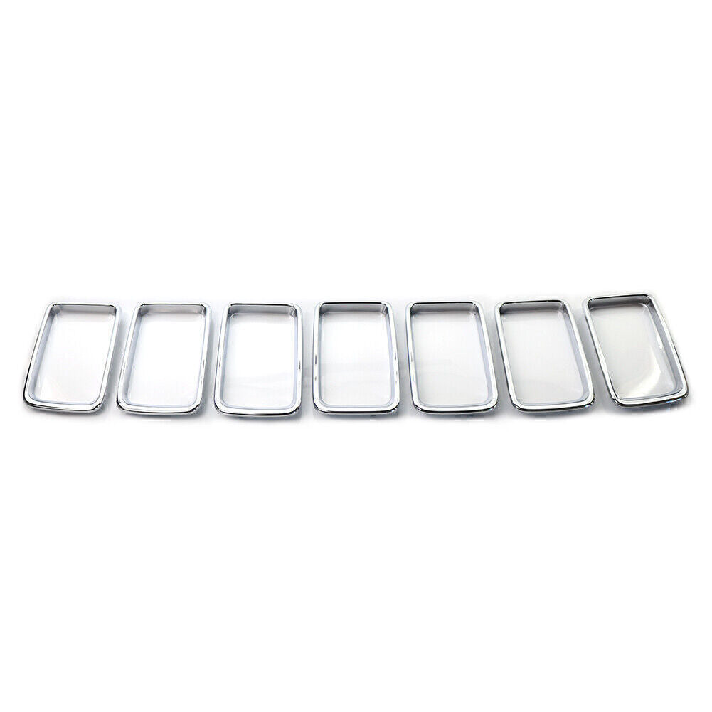 7X Front Grille Grill Inserted Ring Trim Cover for Jeep Grand Cherokee Chrome