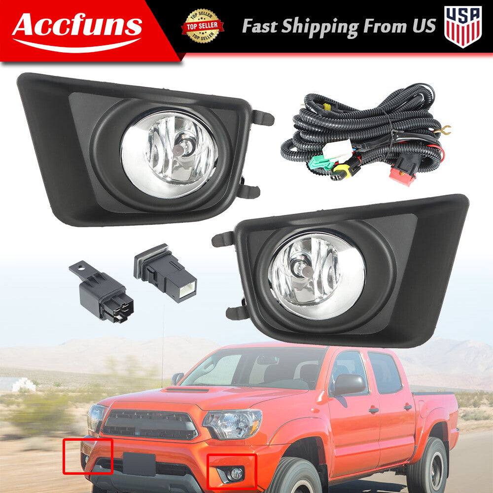 Suitable for 2012-2015 Tacoma fog lights, bumper lights, driving lights + switch + clear bulbs. n