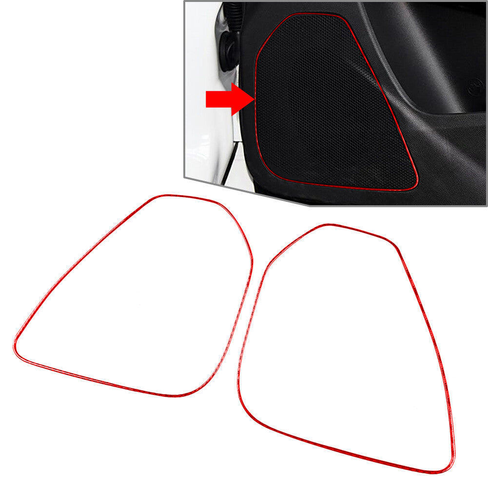 Red Inner Door Speaker Frame Cover Trim for Jeep Cherokee 2014-2020