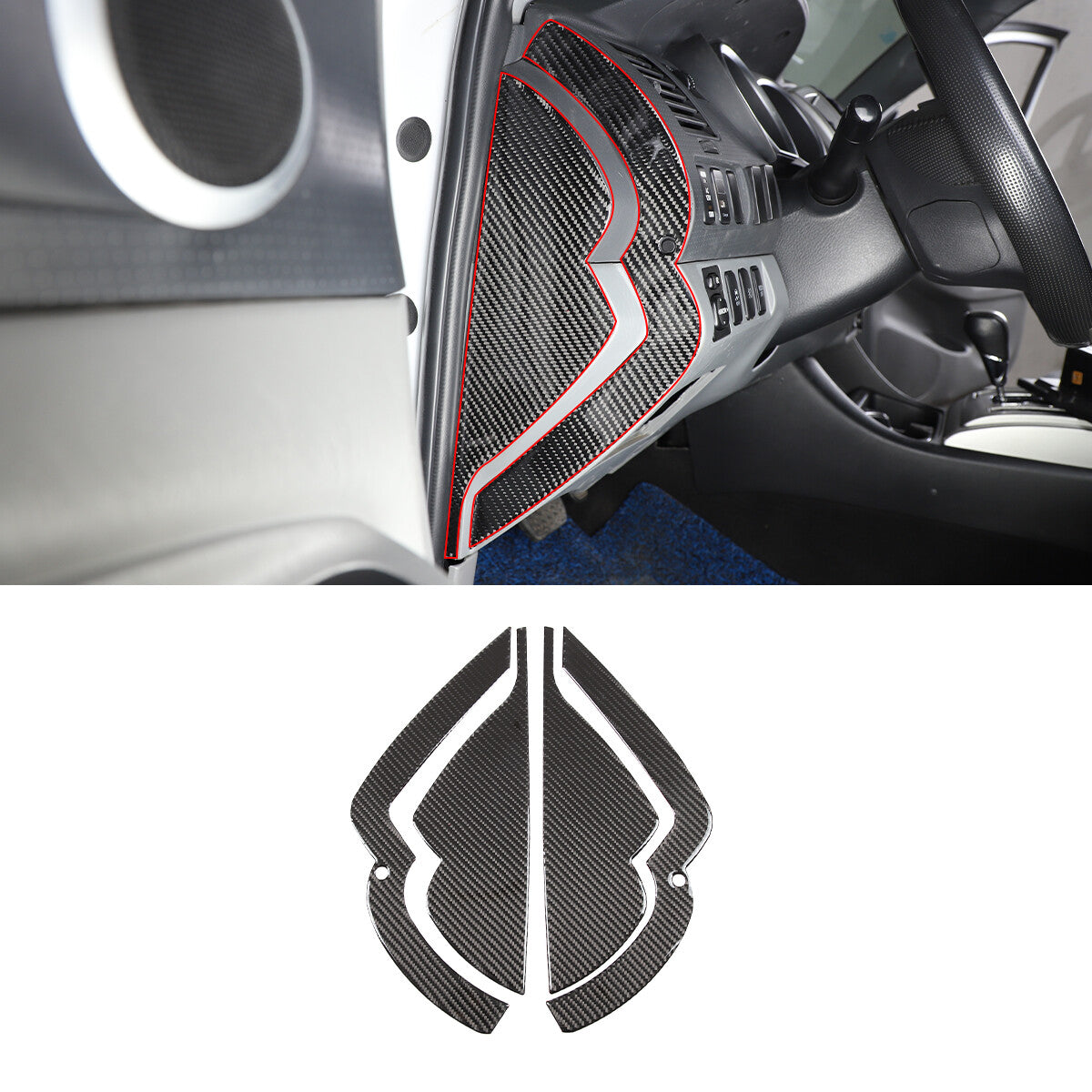 ABS glossy black cover for front air intake ventilation frame decoration, suitable for Corvette C6 2005-2013- v