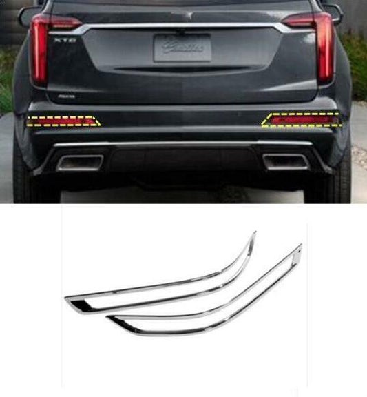2pcs chrome ABS Rear Fog lamp shade frame Cover trim FOR 2020-2021 for Cadillac XT6 n