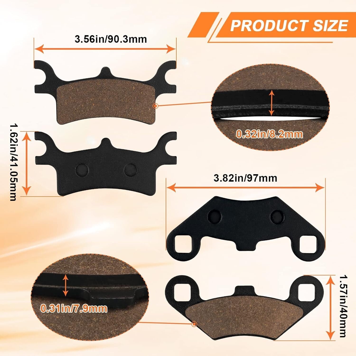 Brake Pad for Polaris Sportsman 500 600 700 800 EFI/HO,Scrambler 500 400 2x4 4x4