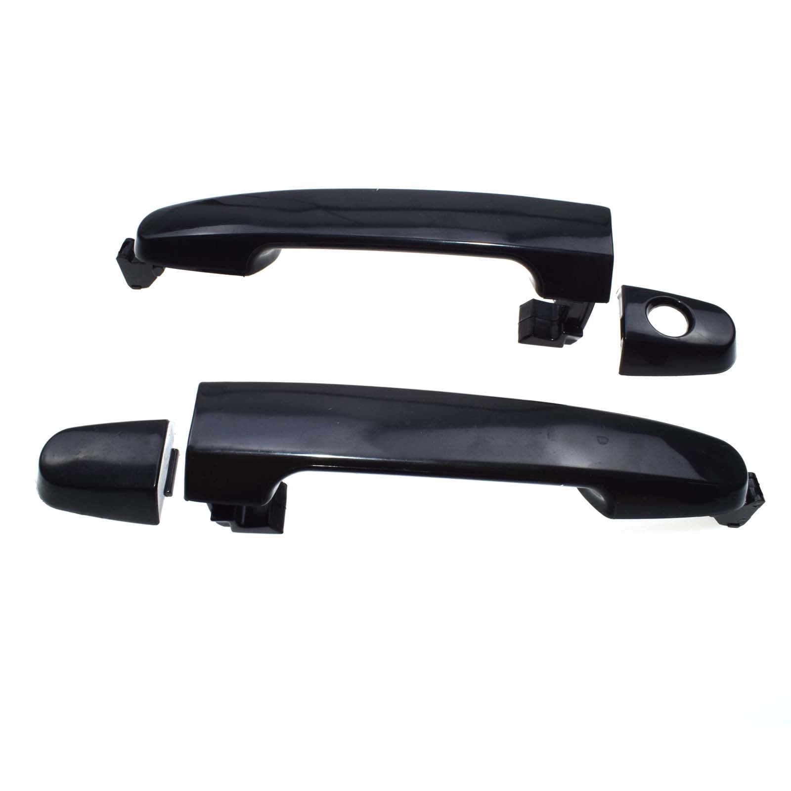 2-Piece Smooth Black Exterior Rear Left and Rear Right Door Handles for Corolla n