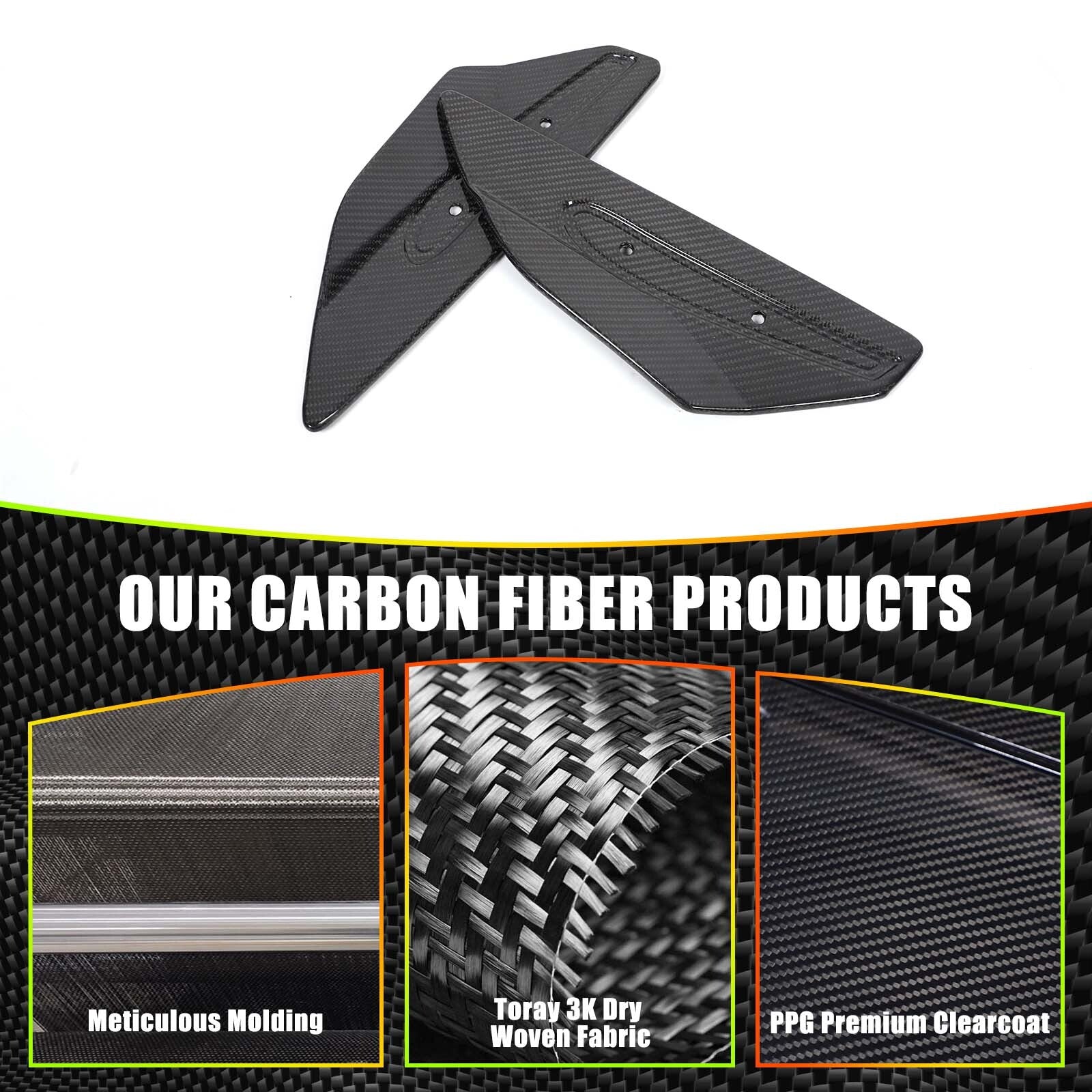 Suitable for 2020 - 24 for Corvette C8 carbon fiber rear fin boiler side fin panel trim
