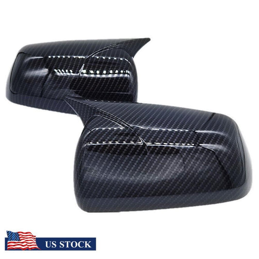 2x New Black Car Ox Horn Rearview Side Mirror Cover For 08-12 for Mitsubishi Lancer