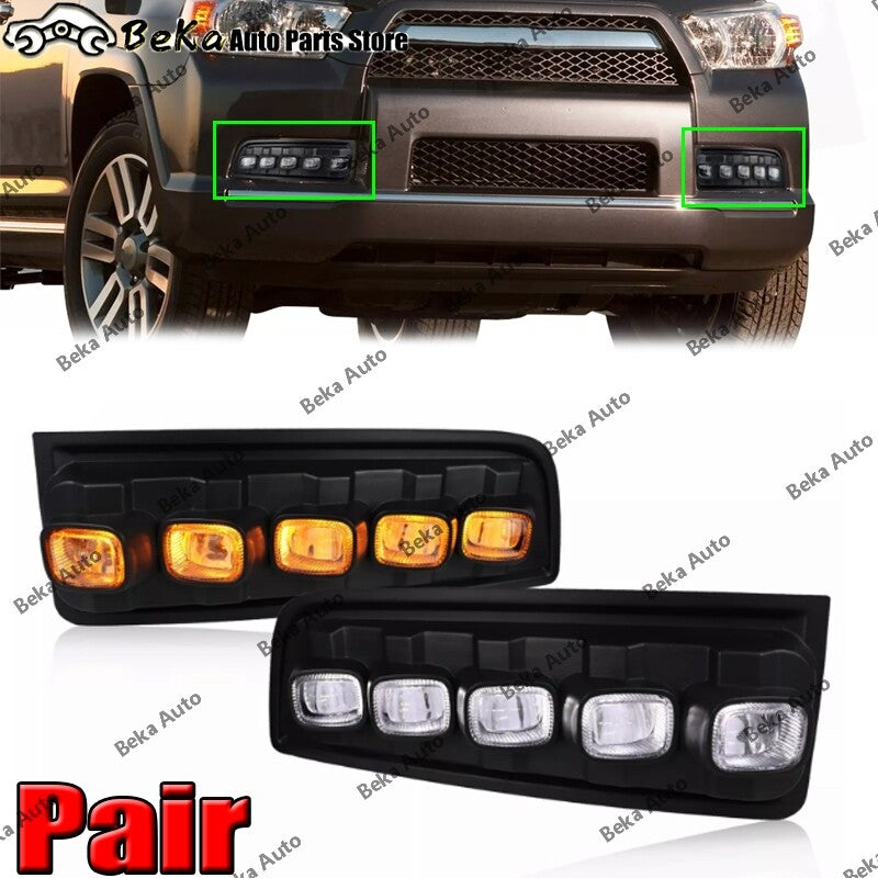 A pair of LED fog lights for the left and right front bumpers of 2010-2013 for Toyota 4Runner.