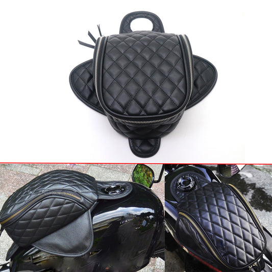 Magnetic Motorcycle Diamond PU Leather Oil Fuel Tank Travel Bag for Harley 883 Q