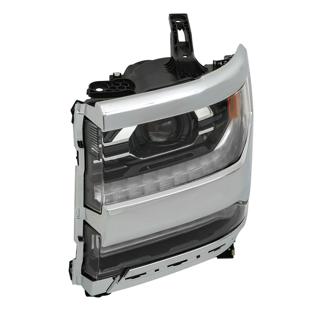 Suitable for 2016-18 Silverado 1500 left-side LED headlight frame with chrome housing. n