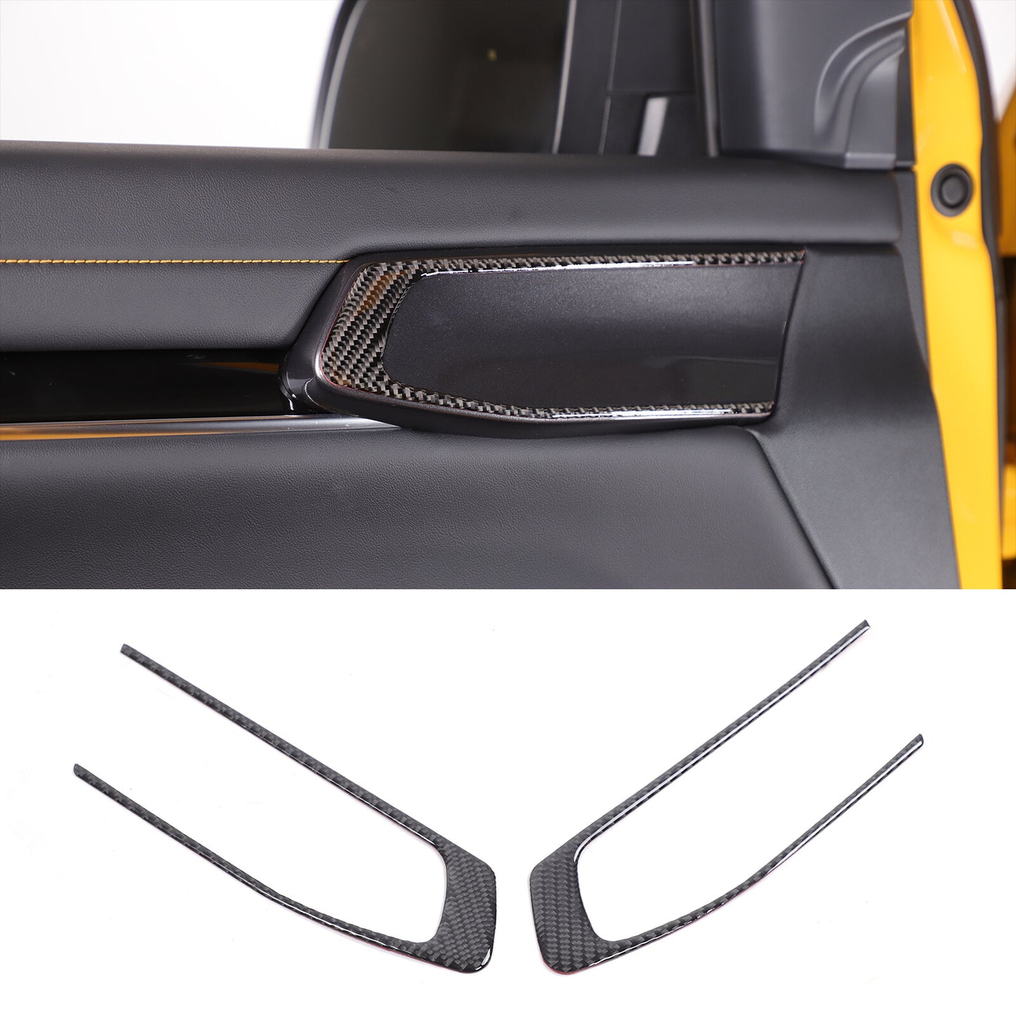 Carbon fiber front door armrest stickers for Ranger 2023-2024 n