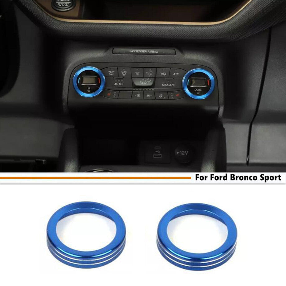 For 21-2024 Bronco Sport Blue Air Conditioning Switch Knob Trim Cover Ring v