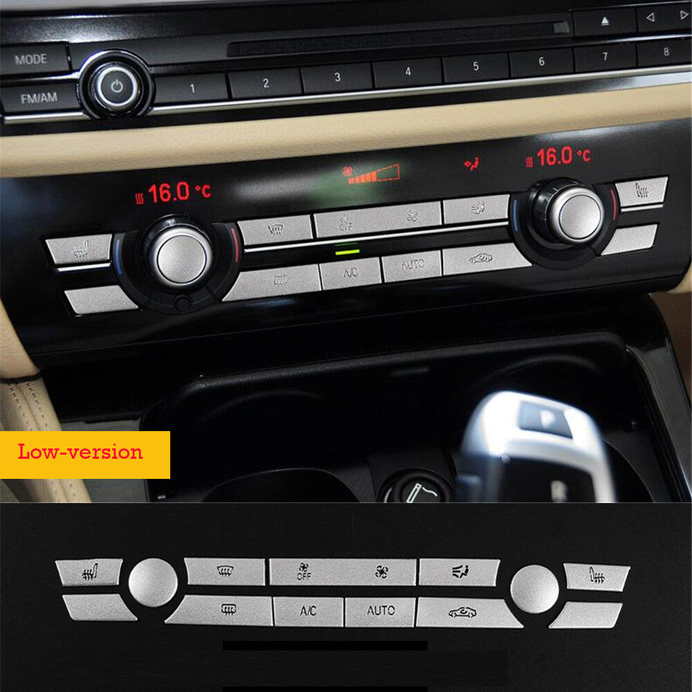 13Pcs Alloy Silver Air Condition Button Switch Trim for BMW 5 Series F10 2013-17