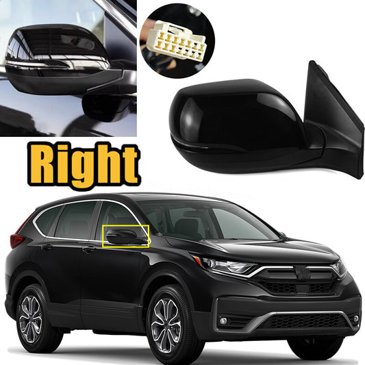 1 piece for Honda CR-V black side mirror assembly with 5-line turn signal light on the right side