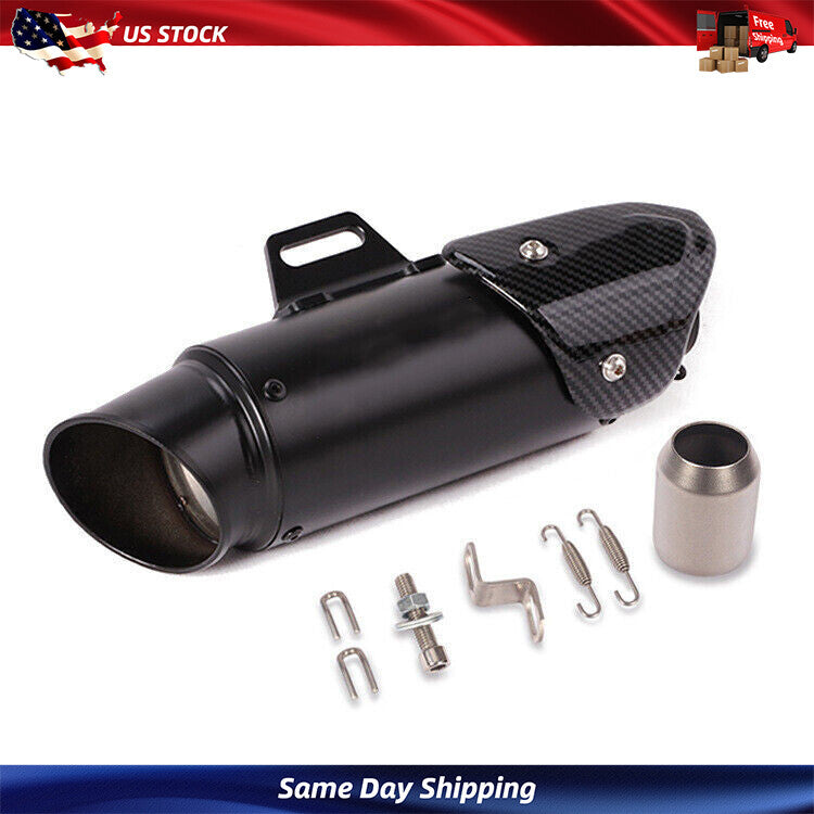 Universal 51mm Muffler Vent Pipe Silencer Tail Tips Slip On Motorcycle Exhaust