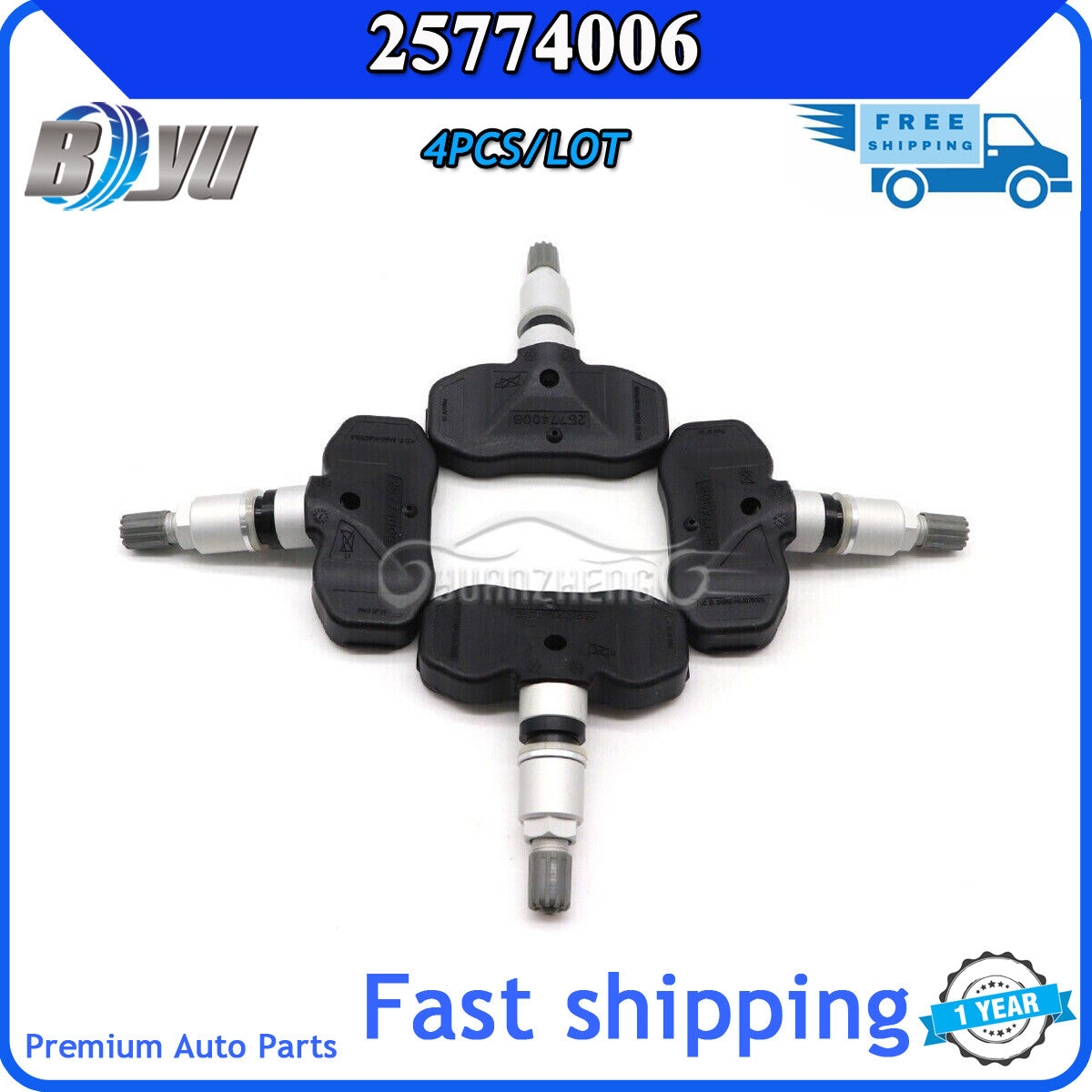 4 TPMS tire pressure monitoring system sensors for GimCay for Cadillac 25774006- v
